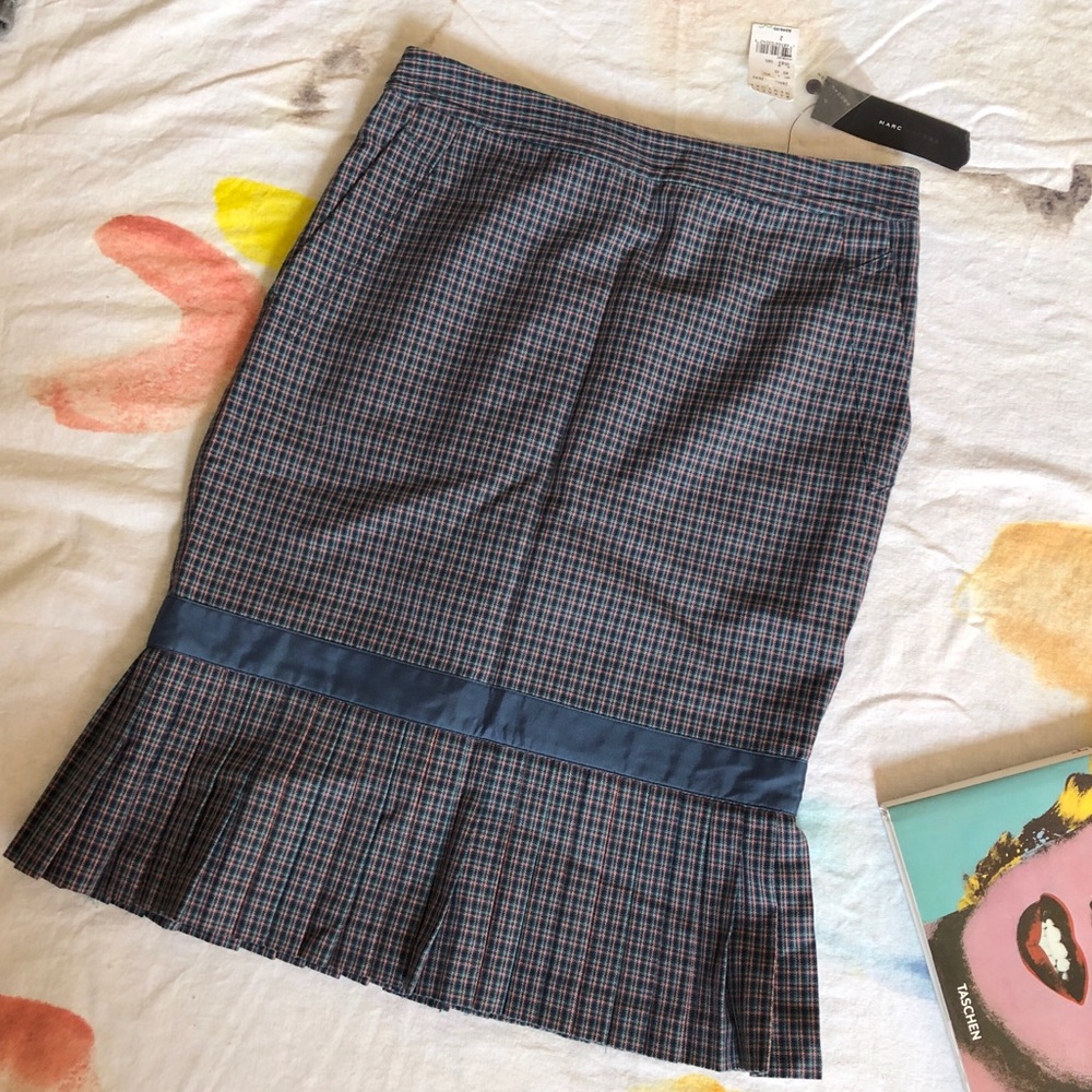 🆕Marc Jacobs•NWT Plaid Pencil Skirt with Bow